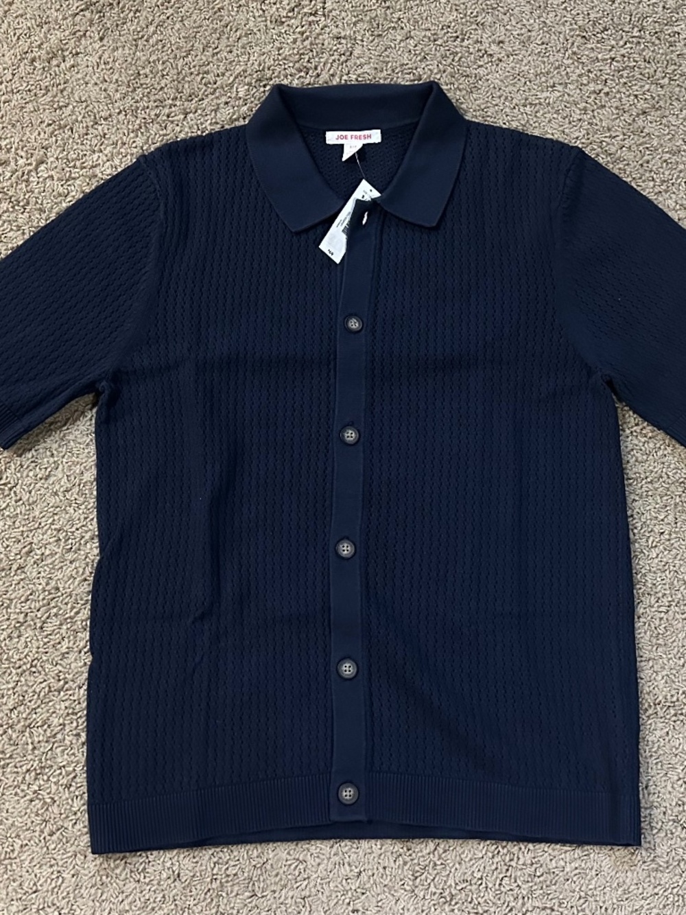 Joe Fresh Crochet Knit Shirt NWT